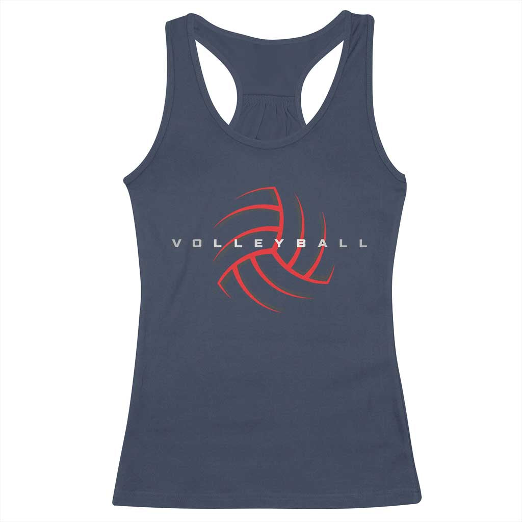 Plain Volleyball Seams Graphic Racerback Tank Top Volleyball Lover TS11 Navy Print Your Wear