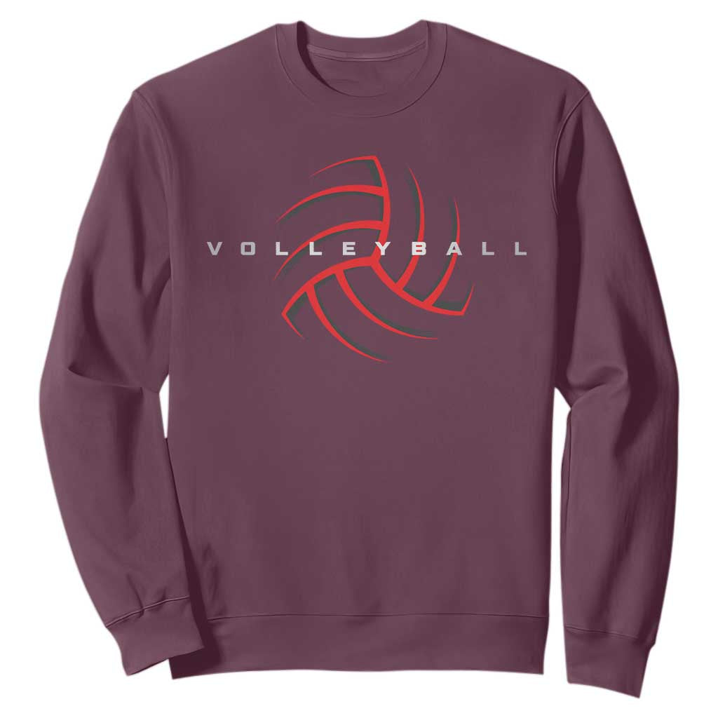 Plain Volleyball Seams Graphic Sweatshirt Volleyball Lover TS11 Maroon Print Your Wear
