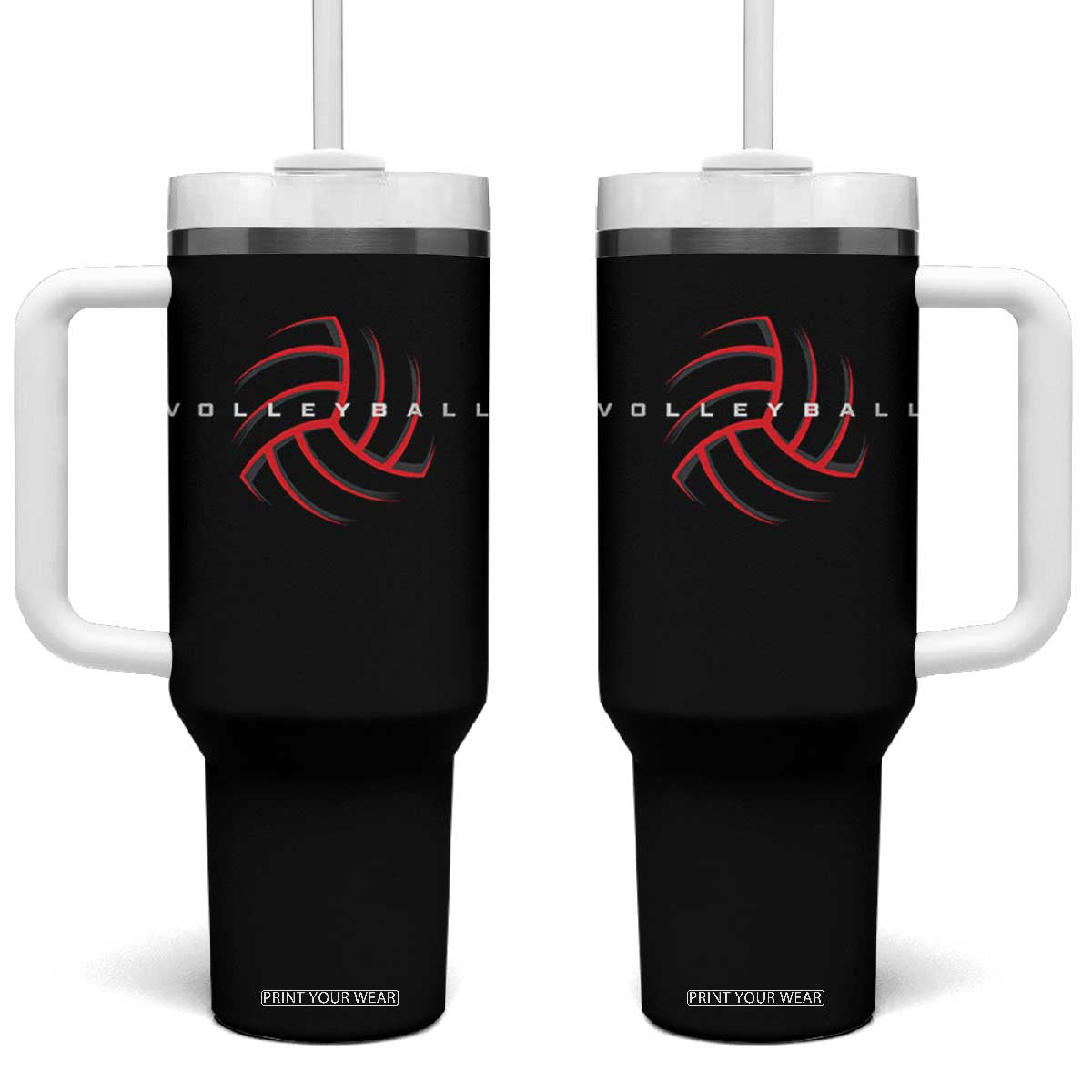 Plain Volleyball Seams Graphic Tumbler With Handle Volleyball Lover TS11 One Size: 40 oz Black Print Your Wear