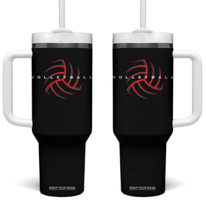 Plain Volleyball Seams Graphic Tumbler With Handle Volleyball Lover TS11 One Size: 40 oz Black Print Your Wear