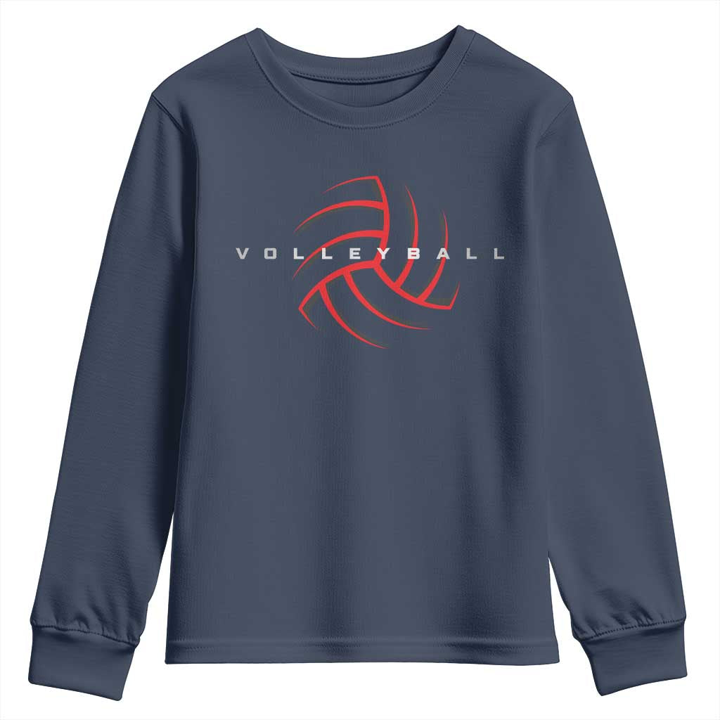 Plain Volleyball Seams Graphic Youth Sweatshirt Volleyball Lover TS11 Navy Print Your Wear