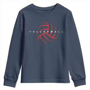 Plain Volleyball Seams Graphic Youth Sweatshirt Volleyball Lover TS11 Navy Print Your Wear
