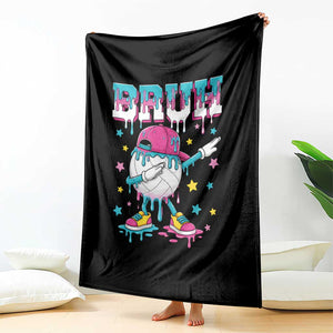 Volleyball Drip Bruh Meme Throw Blanket Volleyball Baseball Ice Cream Dripping TS11 Print Your Wear