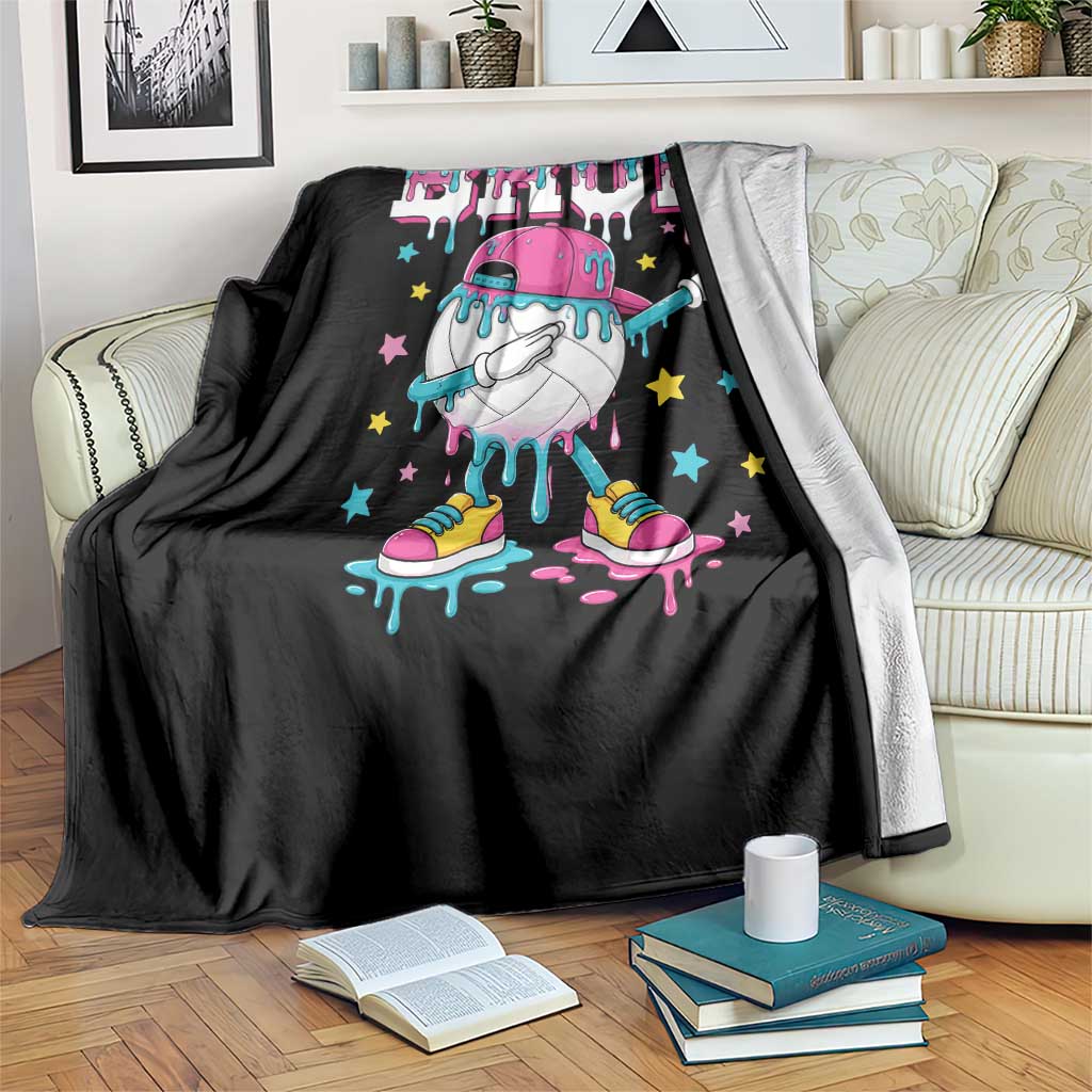 Volleyball Drip Bruh Meme Throw Blanket Volleyball Baseball Ice Cream Dripping TS11 Print Your Wear