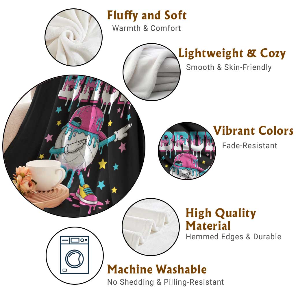 Volleyball Drip Bruh Meme Throw Blanket Volleyball Baseball Ice Cream Dripping TS11 Print Your Wear