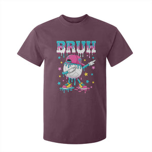 Volleyball Drip Bruh Meme T Shirt For Kid Volleyball Baseball Ice Cream Dripping TS11 Maroon Print Your Wear