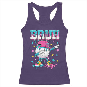Volleyball Drip Bruh Meme Racerback Tank Top Volleyball Baseball Ice Cream Dripping TS11 Purple Print Your Wear