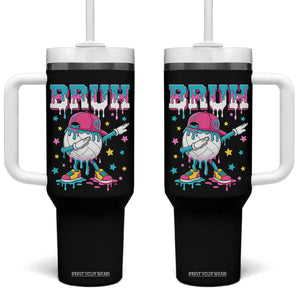 Volleyball Drip Bruh Meme Tumbler With Handle Volleyball Baseball Ice Cream Dripping TS11 One Size: 40 oz Black Print Your Wear