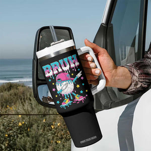 Volleyball Drip Bruh Meme Tumbler With Handle Volleyball Baseball Ice Cream Dripping TS11 Print Your Wear