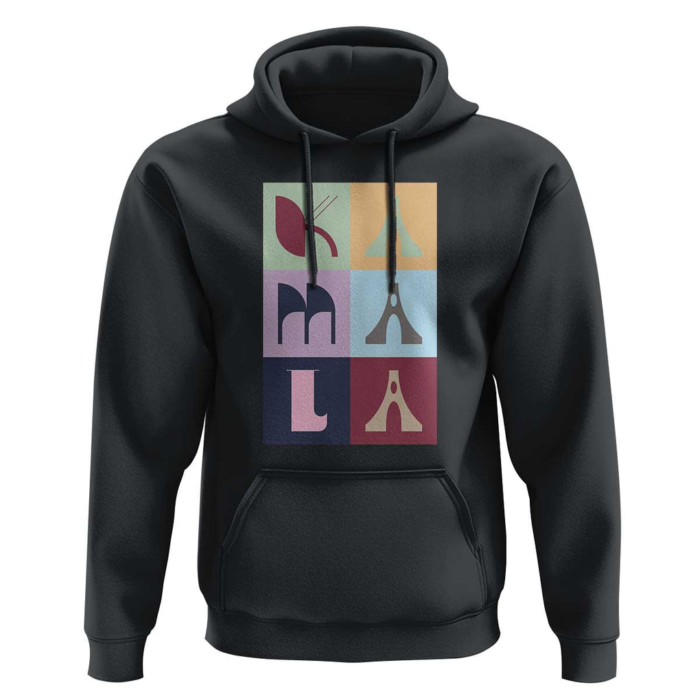 Harris Supporter Hoodie Kamala 2024 US Presidential Election Colorful Brutalism Typography TS11 Black Print Your Wear