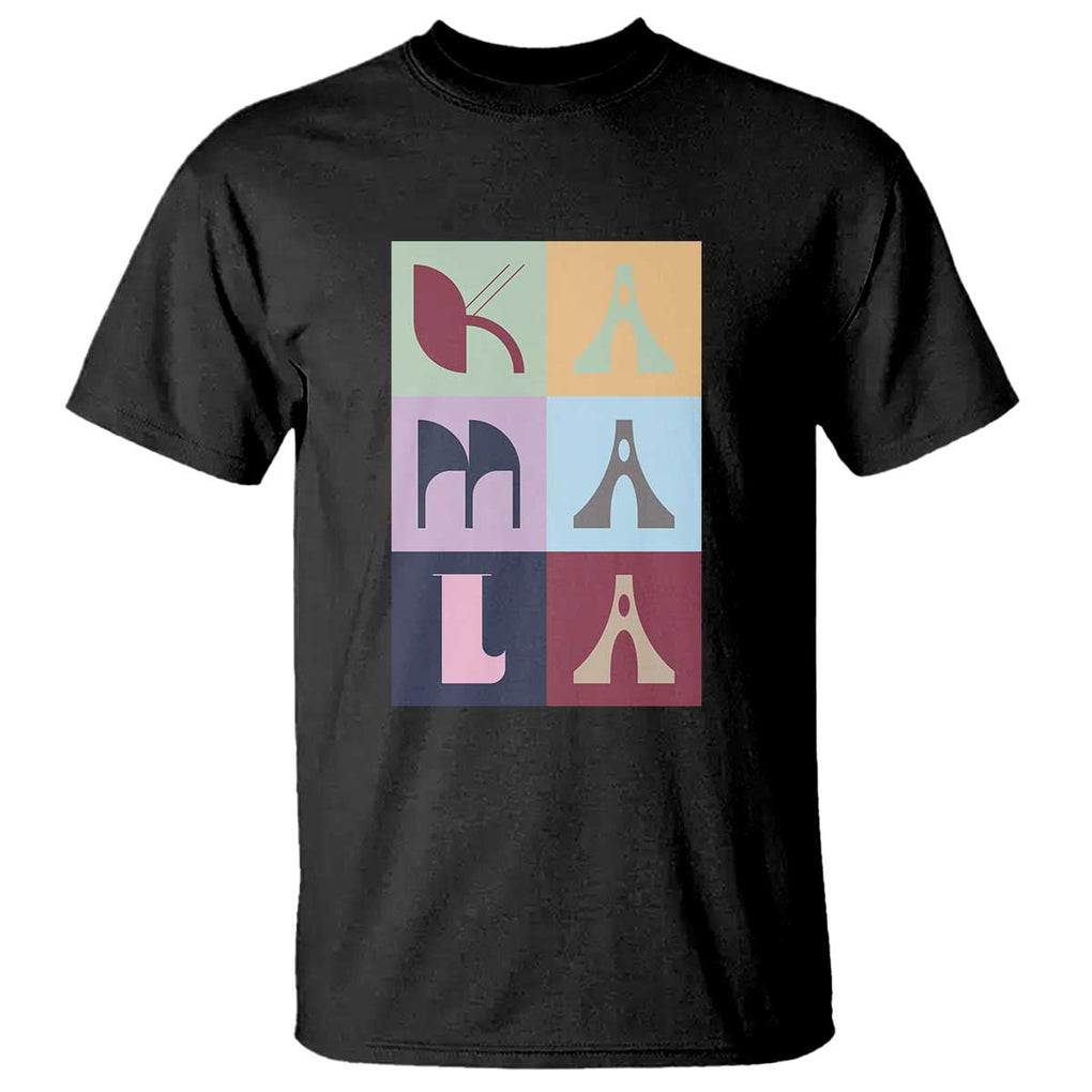 Harris Supporter T Shirt Kamala 2024 US Presidential Election Colorful Brutalism Typography TS11 Black Print Your Wear