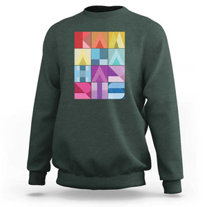 Harris Supporter Sweatshirt Kamala Harris Colorful Quilted US Presidential Election TS11 Dark Forest Green Print Your Wear