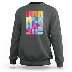 Harris Supporter Sweatshirt Kamala Harris Colorful Quilted US Presidential Election TS11 Dark Heather Print Your Wear