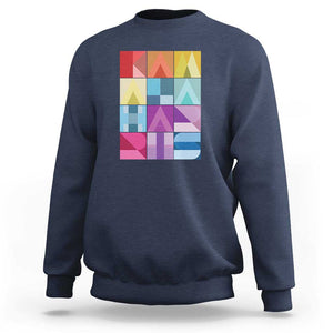 Harris Supporter Sweatshirt Kamala Harris Colorful Quilted US Presidential Election TS11 Navy Print Your Wear