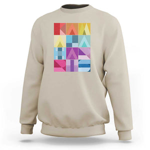 Harris Supporter Sweatshirt Kamala Harris Colorful Quilted US Presidential Election TS11 Sand Print Your Wear