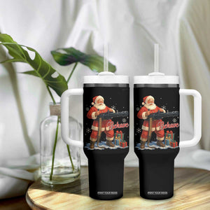 Christmas Santa Machine Gun Tumbler With Handle Behave Xmas Gun Lover TS11 Print Your Wear