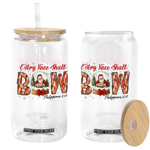 Every Knee Shall Bow Glass Can Santa Christmas Nativity Scene Bible Verse TS11 Print Your Wear