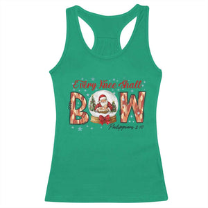 Every Knee Shall Bow Racerback Tank Top Santa Christmas Nativity Scene Bible Verse TS11 Irish Green Print Your Wear