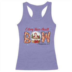 Every Knee Shall Bow Racerback Tank Top Santa Christmas Nativity Scene Bible Verse TS11 Violet Print Your Wear