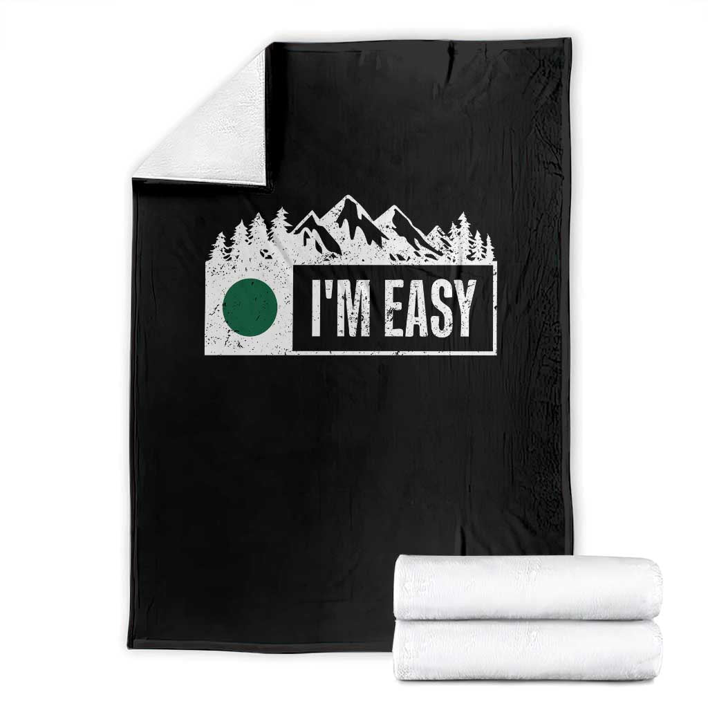 Funny Snowboard Ski Throw Blanket I'm Easy Mountain Sign Retro Vintage TS11 Black Print Your Wear