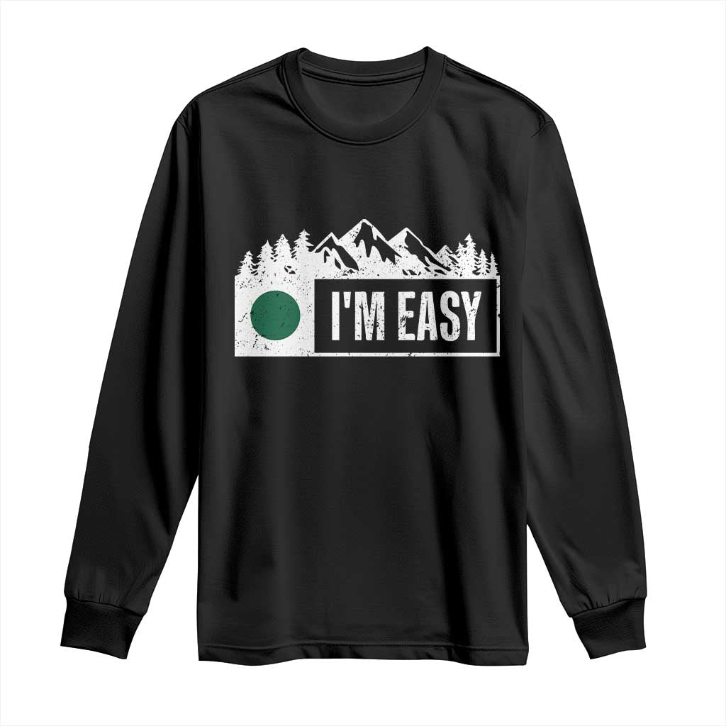 Funny Snowboard Ski Long Sleeve Shirt I'm Easy Mountain Sign Retro Vintage TS11 Black Print Your Wear