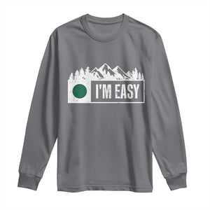 Funny Snowboard Ski Long Sleeve Shirt I'm Easy Mountain Sign Retro Vintage TS11 Charcoal Print Your Wear