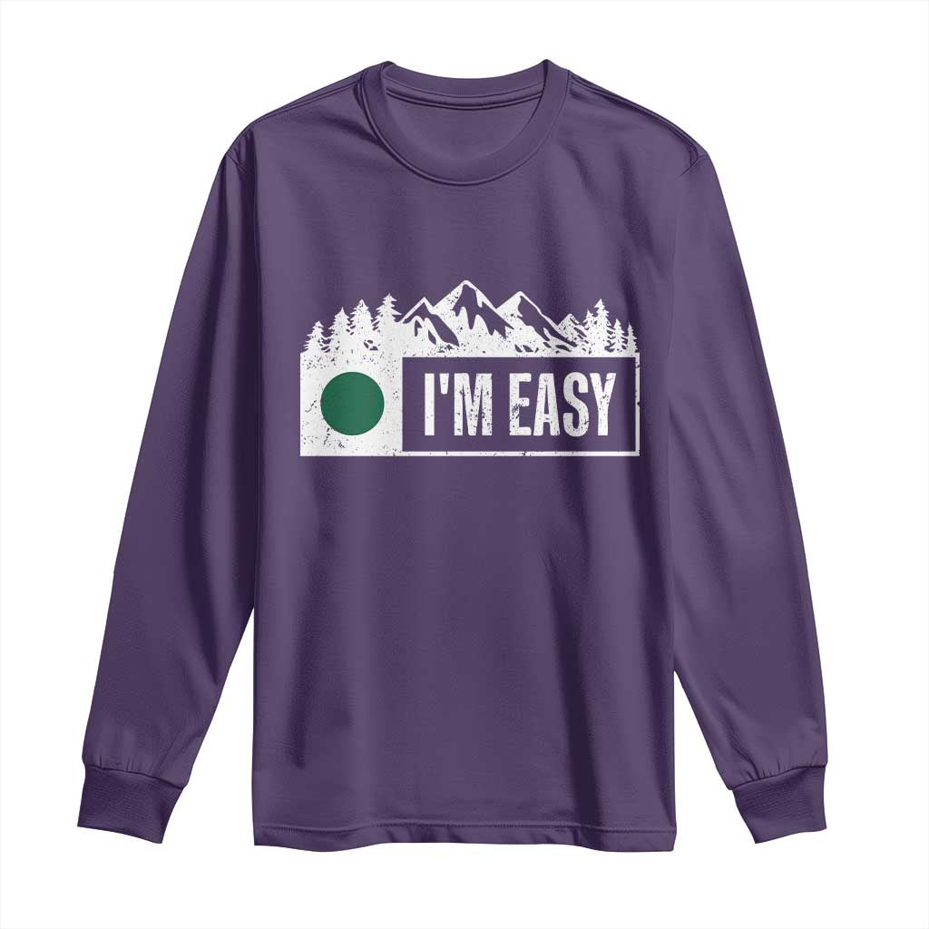 Funny Snowboard Ski Long Sleeve Shirt I'm Easy Mountain Sign Retro Vintage TS11 Purple Print Your Wear
