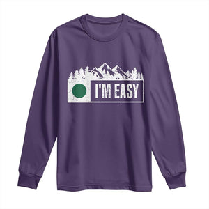 Funny Snowboard Ski Long Sleeve Shirt I'm Easy Mountain Sign Retro Vintage TS11 Purple Print Your Wear