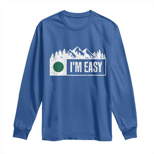 Funny Snowboard Ski Long Sleeve Shirt I'm Easy Mountain Sign Retro Vintage TS11 Royal Blue Print Your Wear
