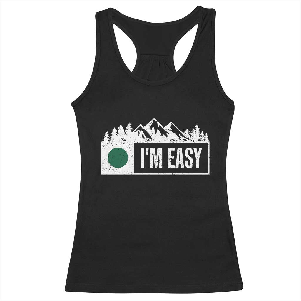 Funny Snowboard Ski Racerback Tank Top I'm Easy Mountain Sign Retro Vintage TS11 Black Print Your Wear