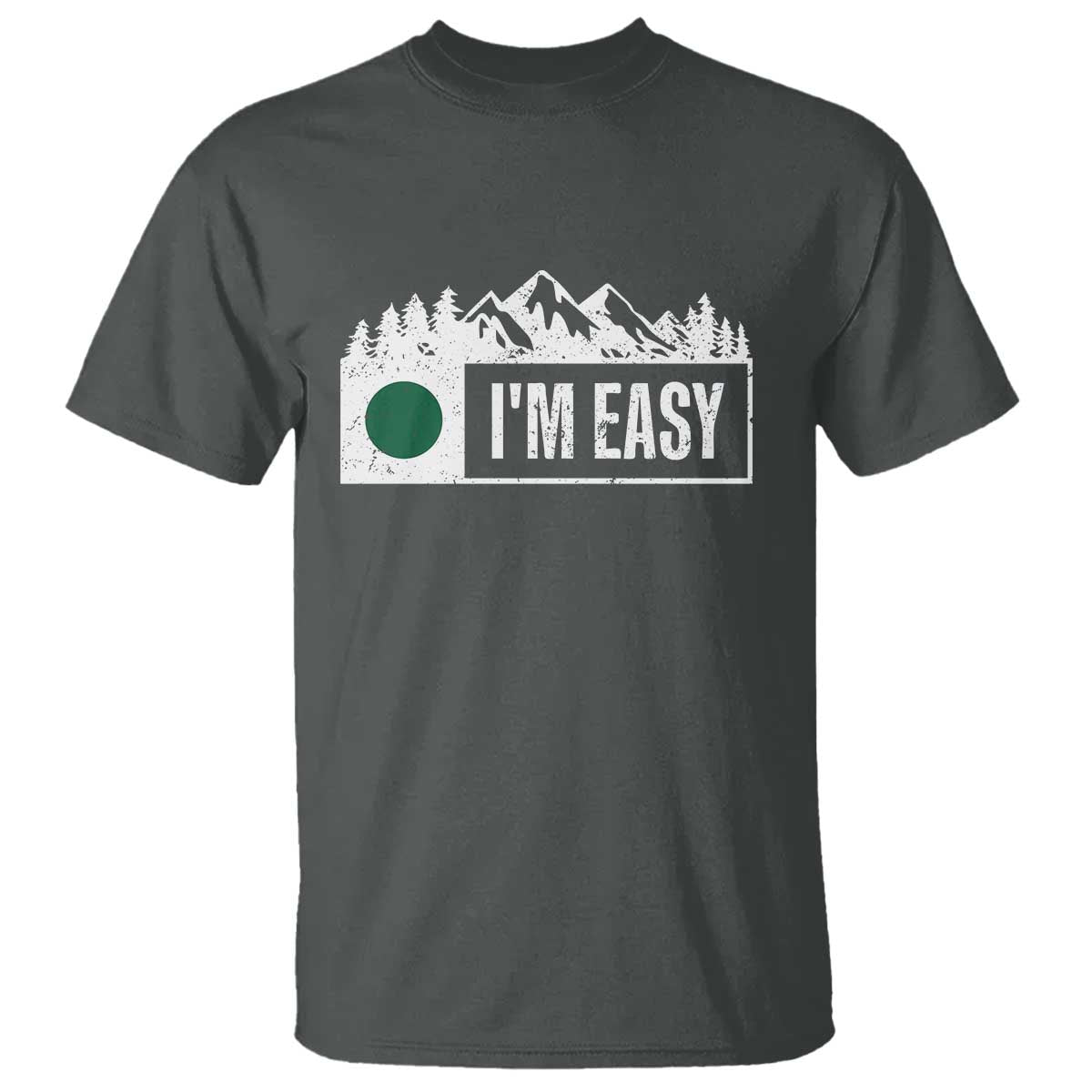 Funny Snowboard Ski T Shirt - Im Easy Mountain Sign Retro Vintage Ski Humor Tee TS11 Dark Heather Print Your Wear