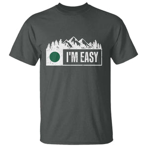 Funny Snowboard Ski T Shirt - Im Easy Mountain Sign Retro Vintage Ski Humor Tee TS11 Dark Heather Print Your Wear