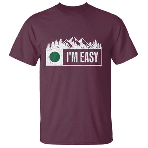 Funny Snowboard Ski T Shirt - Im Easy Mountain Sign Retro Vintage Ski Humor Tee TS11 Maroon Print Your Wear