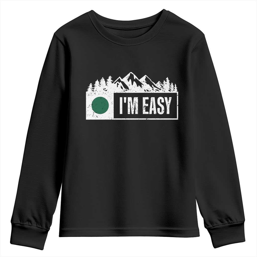 Funny Snowboard Ski Youth Sweatshirt I'm Easy Mountain Sign Retro Vintage TS11 Black Print Your Wear