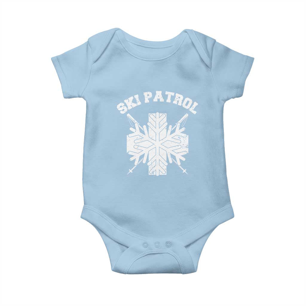 Ski Patrol Baby Onesie Mountain Rescue Winter Slopes Skiing Snowboarding TS11 Light Blue Print Your Wear
