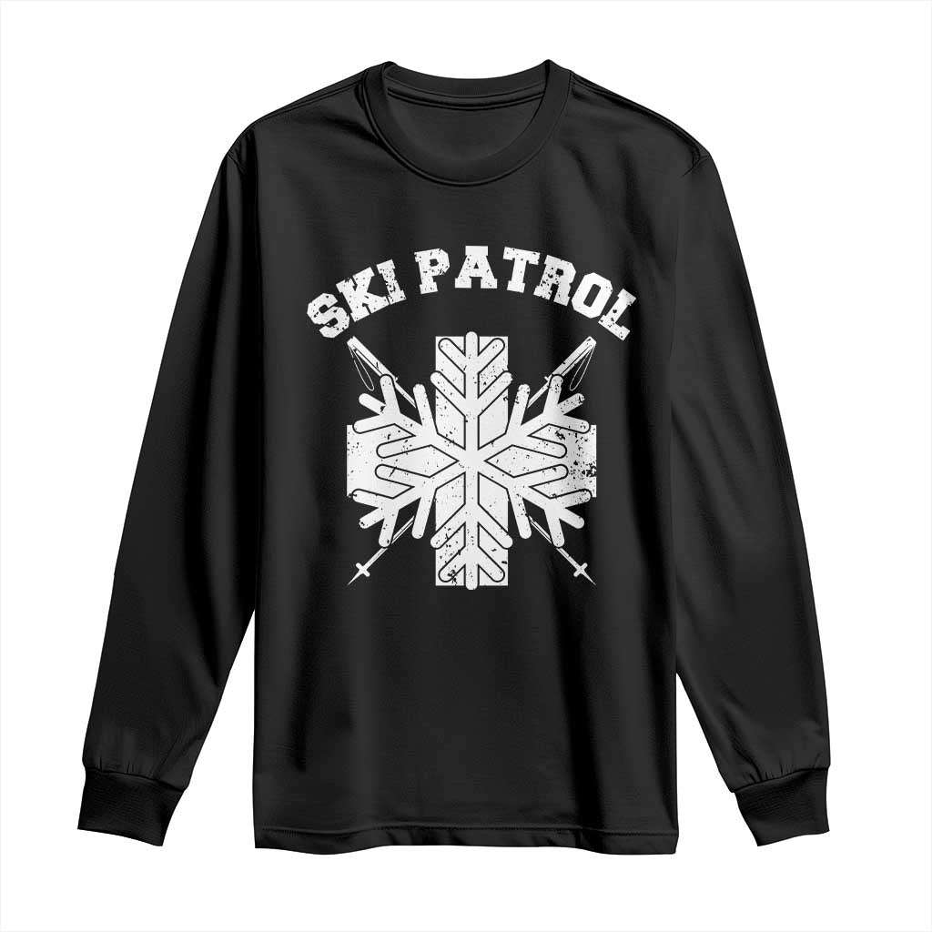 Ski Patrol Long Sleeve Shirt Mountain Rescue Winter Slopes Skiing Snowboarding TS11 Black Print Your Wear