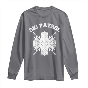 Ski Patrol Long Sleeve Shirt Mountain Rescue Winter Slopes Skiing Snowboarding TS11 Charcoal Print Your Wear