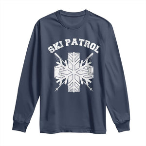 Ski Patrol Long Sleeve Shirt Mountain Rescue Winter Slopes Skiing Snowboarding TS11 Navy Print Your Wear