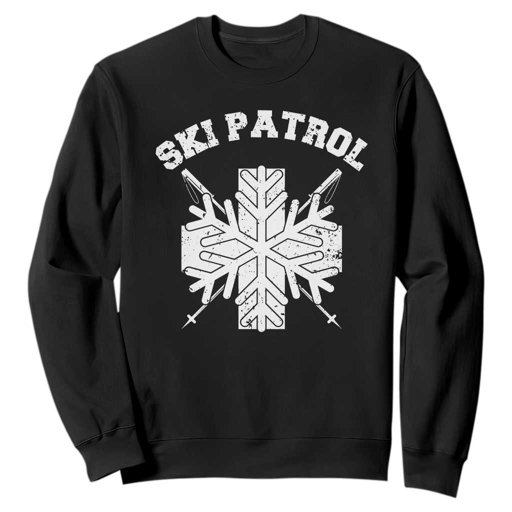Ski Patrol Sweatshirt Mountain Rescue Winter Slopes Skiing Snowboarding TS11 Black Print Your Wear