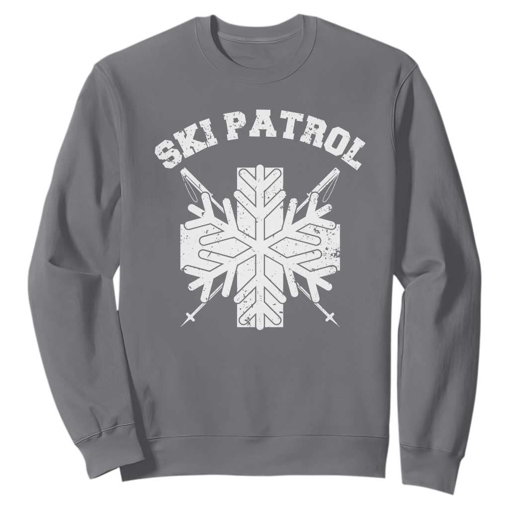 Ski Patrol Sweatshirt Mountain Rescue Winter Slopes Skiing Snowboarding TS11 Charcoal Print Your Wear