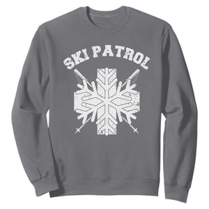 Ski Patrol Sweatshirt Mountain Rescue Winter Slopes Skiing Snowboarding TS11 Charcoal Print Your Wear
