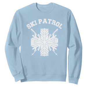 Ski Patrol Sweatshirt Mountain Rescue Winter Slopes Skiing Snowboarding TS11 Light Blue Print Your Wear
