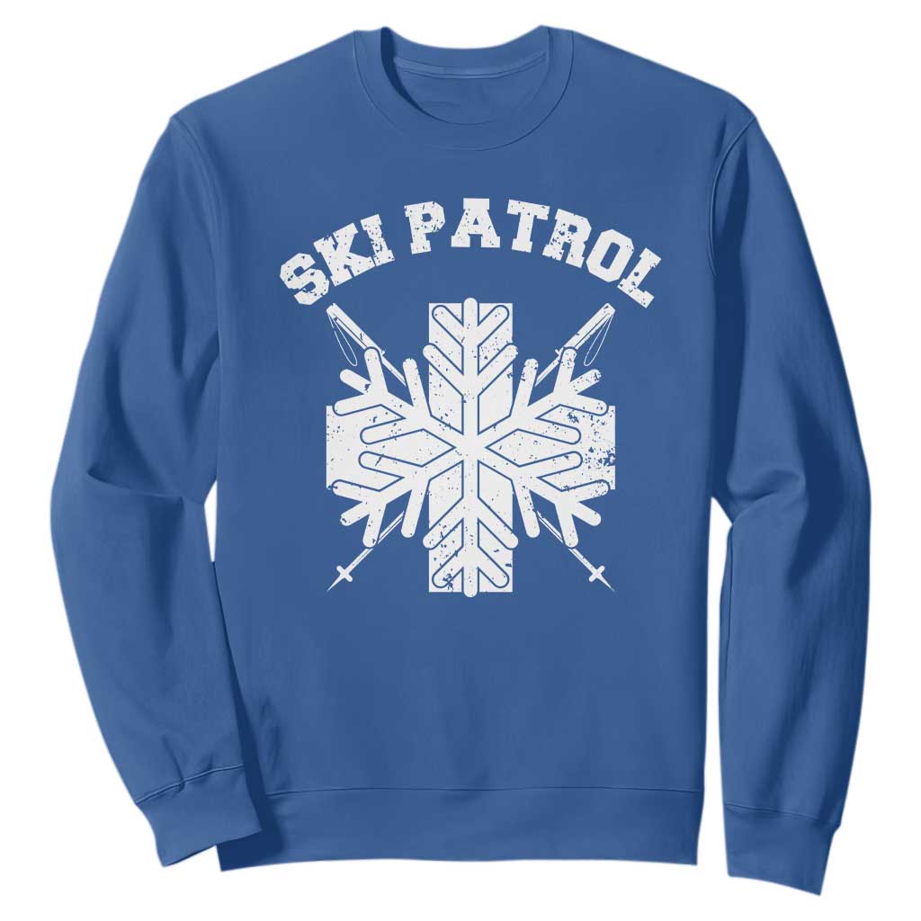 Ski Patrol Sweatshirt Mountain Rescue Winter Slopes Skiing Snowboarding TS11 Royal Blue Print Your Wear