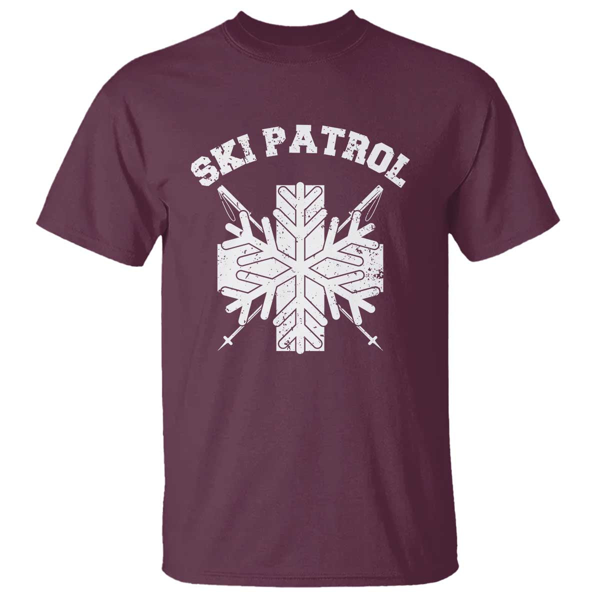 Ski Patrol T Shirt Mountain Rescue Winter Slopes Skiing Snowboarding TS11 Maroon Print Your Wear