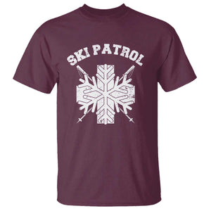 Ski Patrol T Shirt Mountain Rescue Winter Slopes Skiing Snowboarding TS11 Maroon Print Your Wear