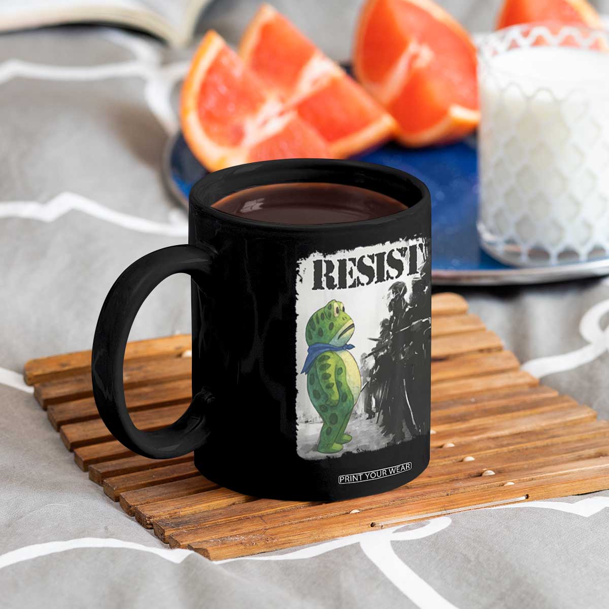Frog Resist Coffee Mug Portland Frog Activist Protest City Art TS11 Print Your Wear