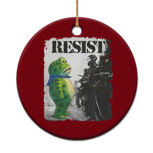 Frog Resist Ceramic Ornament Portland Frog Activist Protest City Art TS11 1pc Red Print Your Wear