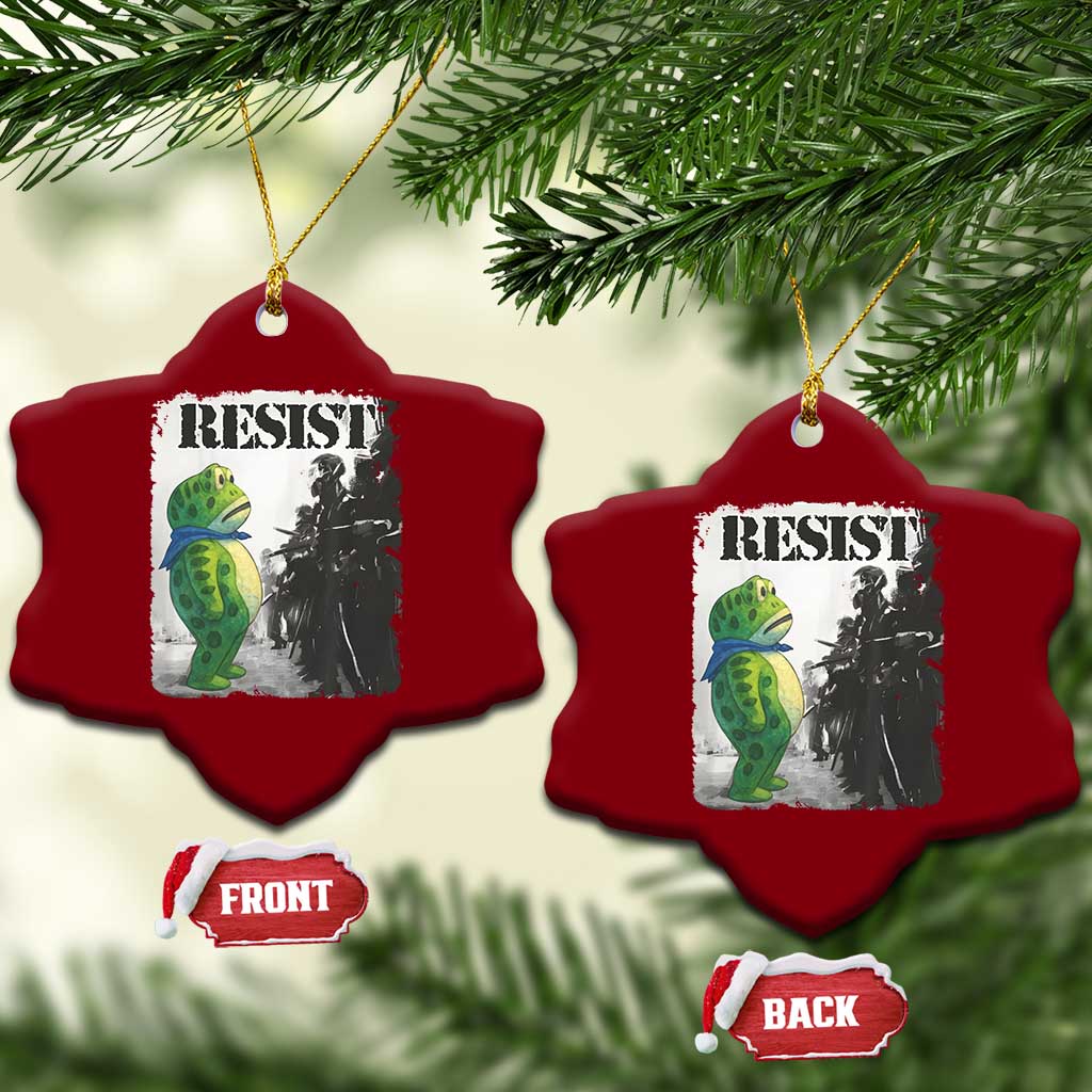 Frog Resist Ceramic Ornament Portland Frog Activist Protest City Art TS11 Print Your Wear