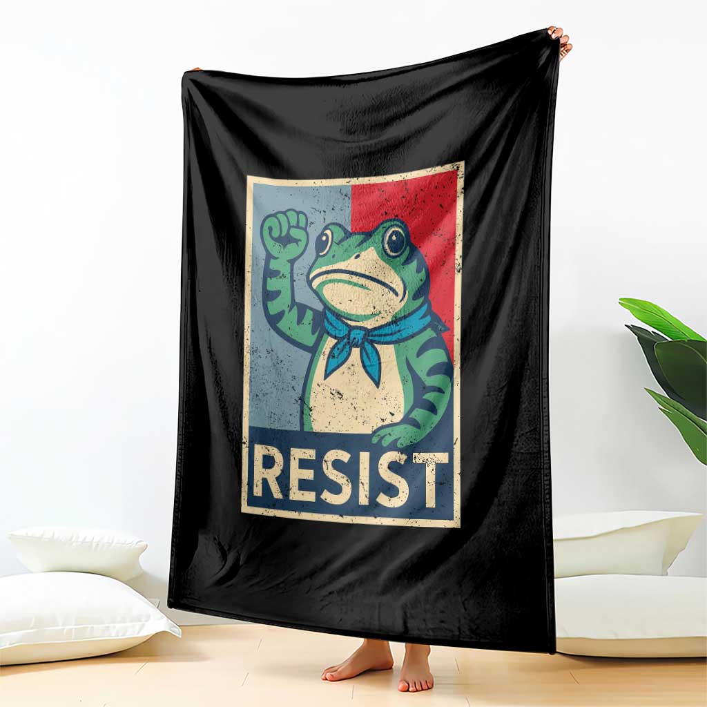 Frog Resist Throw Blanket Portland Frog Raised Fist Poster Graphic TS11 Print Your Wear