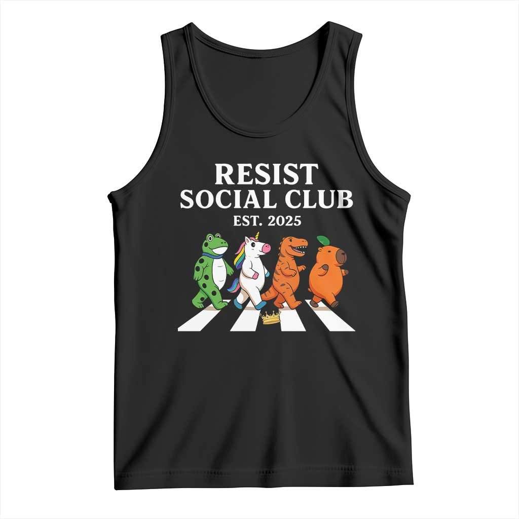 Resist Social Club 2025 Tank Top Portland Frog Animals Mascot Walking TS11 Black Print Your Wear